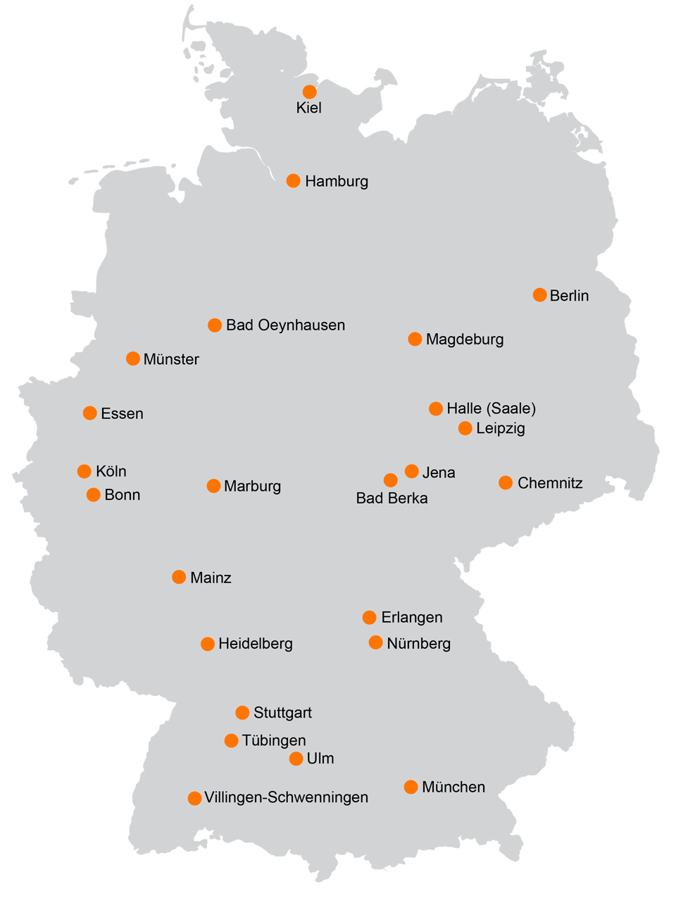 Kliniken Deutschlandkarte